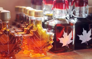 Bottles of NH maple syrup