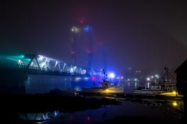 Night Fog, Memorial Bridge, Portsmouth by Todd Page