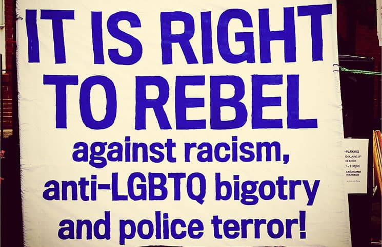 Part of a sign displayed during last year's Portsmouth Pride event.