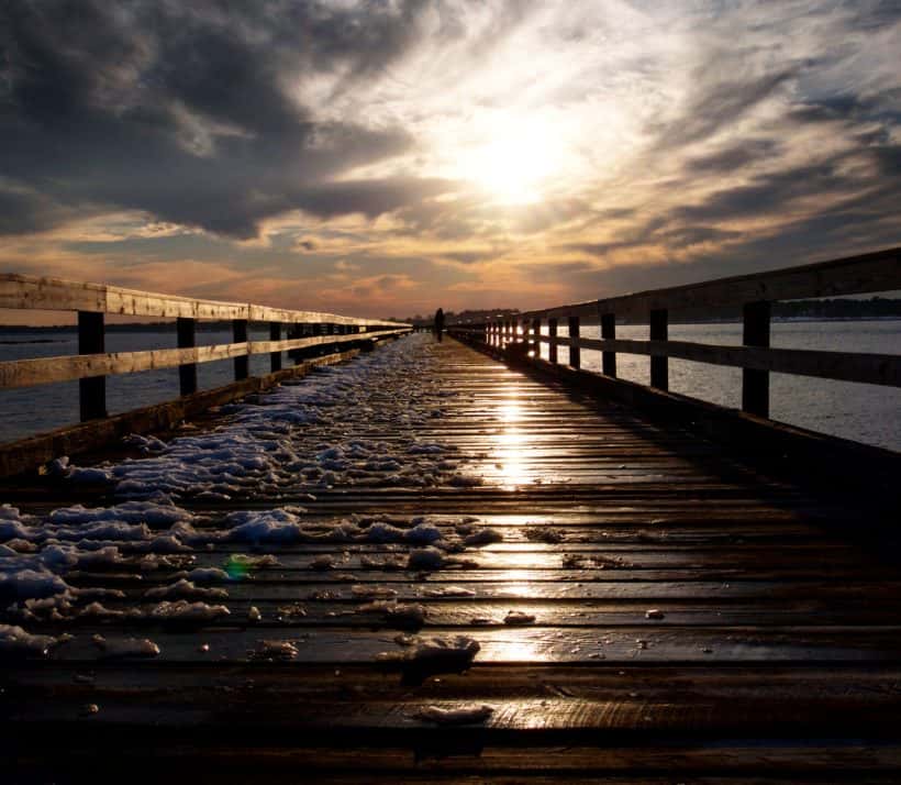 "Snowmelt at Sunset, Fort Foster" by Ben Raymond