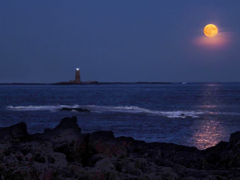 Little Harbor Moonrise, Jaffrey Point, New Castle, Joseph Hollweg