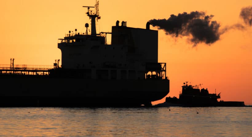 Cargo Ship & Tugboat by Angela Ostlund