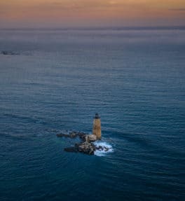 whaleback lighthouse aerial