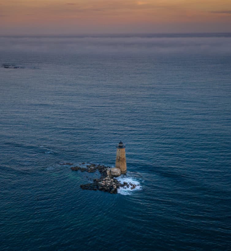 whaleback lighthouse aerial