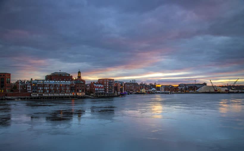 memorial bridge sunset