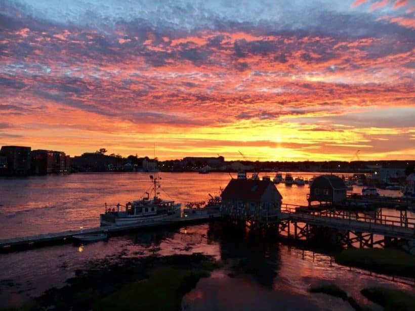 memorial bridge portsmouth sunset