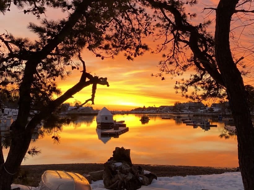 york maine winter sunrise