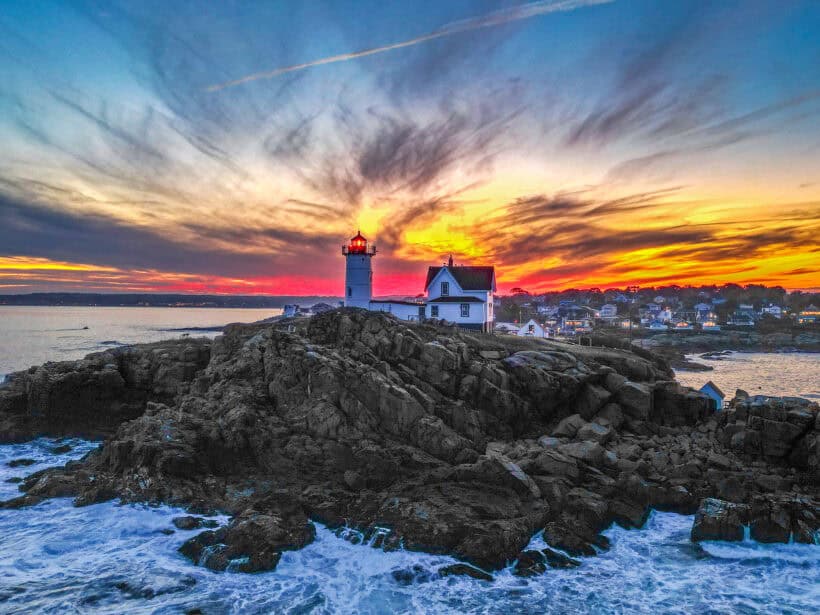 nubble york maine sunset