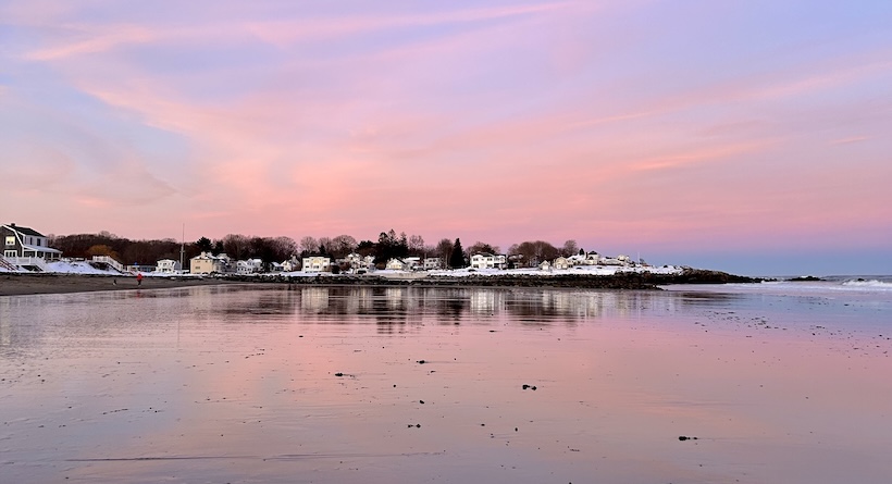 rye beach sunset nh