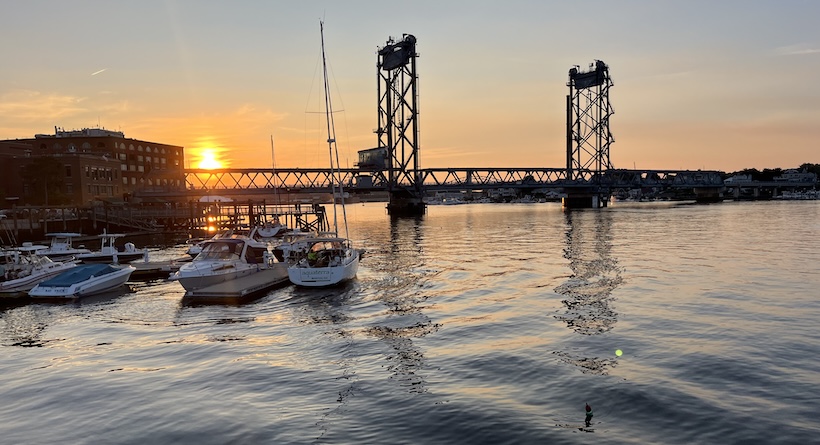memorial bridge sunset portsmouth