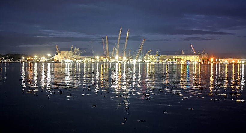 portsmouth naval shipyard night lights